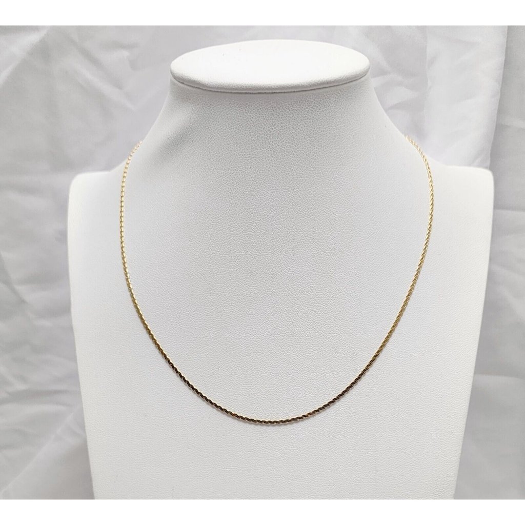 Unique 14k Solid Yellow Gold Designer Flat Link Chain Necklace 1625 Length